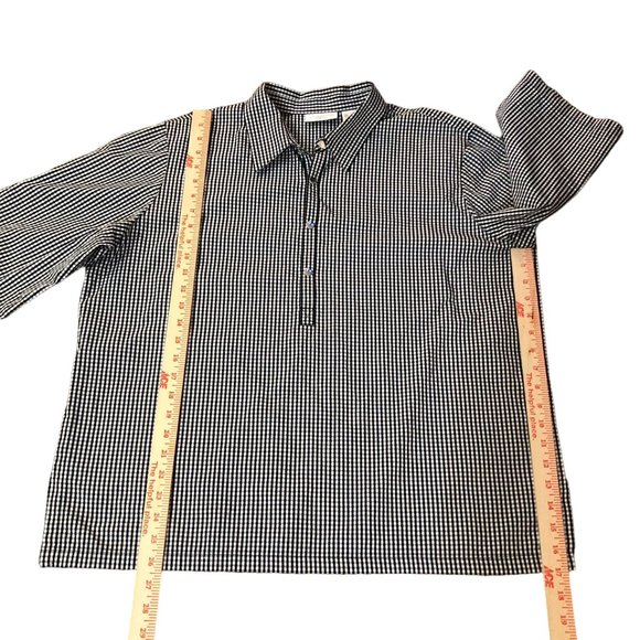 Liz Claiborne LizSport Blouse Womens XL Used Black White - Picture 14 of 16